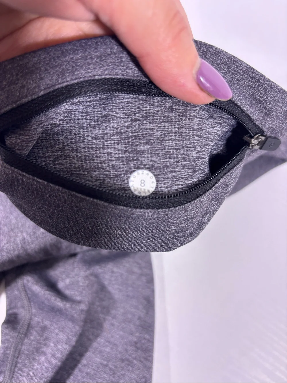Lululemon Gray Heathered Leggings Side Pockets Size 8 28